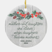 Rustige moeders en aughters Aangepaste zwangerscha Keramisch Ornament (Achterkant)