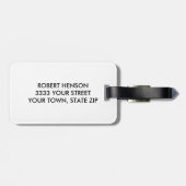 Rustige Monogram Aangepast Label voor gebak met An Bagagelabel (Achterkant horizontaal)