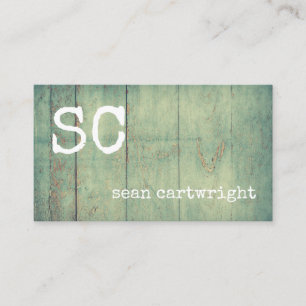 Rustige Monogram Simple Barnwood Visitekaartje