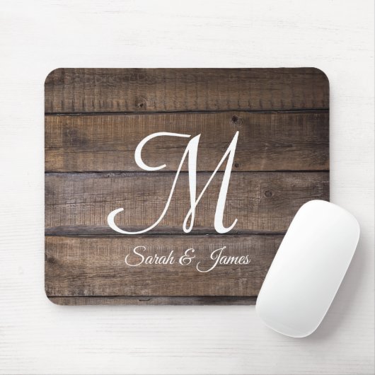 Rustige monogram voor houtscript muismat (Met muis)