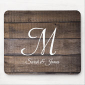Rustige monogram voor houtscript muismat (Voorkant)