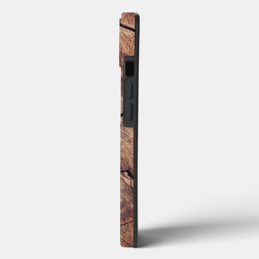 Rustige monogram zonnebloemen & houtextuur Case-Mate iPhone case (Achterkant / Links)