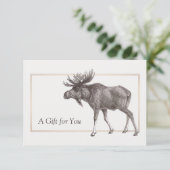Rustige  Moose Cadeaubon (Staand voorkant)