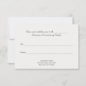 Rustige  Moose Cadeaubon (Achterkant)