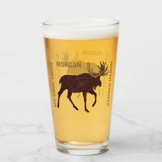 Rustige Moose Faux-leder Voeg je staatskool toe Glas (Voorkant gevuld)