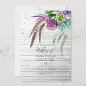 Rustige mystical boho Succulent Plant Wedding Kaart (Voorkant)