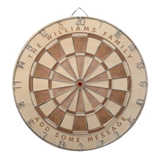 Rustige naam Bericht Bruin hout Klassiek Dartbord (Voorkant)