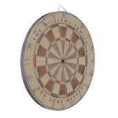 Rustige naam Bericht Bruin hout Klassiek Dartbord (Voorkant Links)