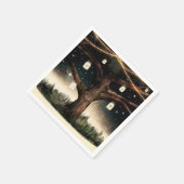 Rustige nachtboom met lampjes- en Mason Jars-bruil Servet (Hoek)