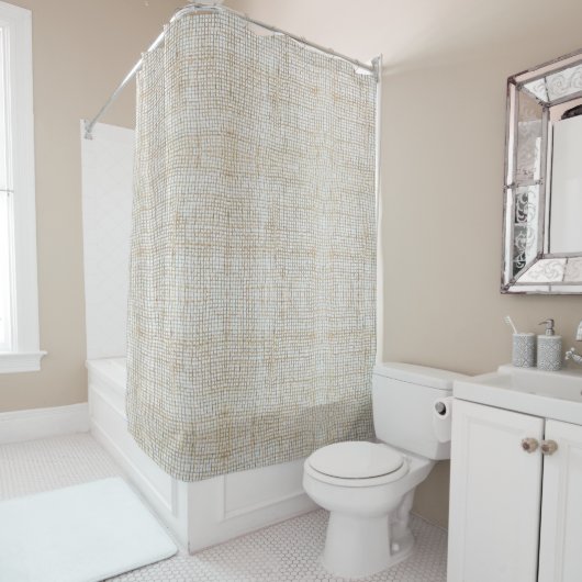 rustige natuurlijke jute burlap douchegordijn (In situ)