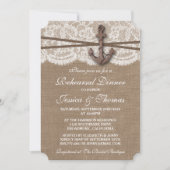 Rustige Nautical Anchor Wedding Rehearsal Dinner Kaart (Voorkant)