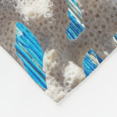 Rustige Nautical Blue Wood Burlap Starfish Fleece Deken (Hoek)