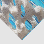 Rustige Nautical Blue Wood Burlap Starfish Tissuepapier (Detail)