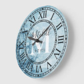 Rustige Nautical Ship Monogram Familienaam Grote Klok (Hoek)