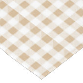 Rustige Neutrale Beige Gingham Buffalo Pset Tafelkleed (Gekanteld)