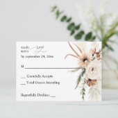 Rustige Neutrale Boho Floral no Meal RSVP 2 (Staand voorkant)