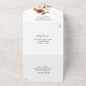 Rustige neutrale Boho Floral Wedding All In One Uitnodiging (Buitenkant)