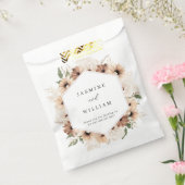 Rustige Neutrale Boho Floral Wedding Favor Bag Bedankzakje (Gezegeld)