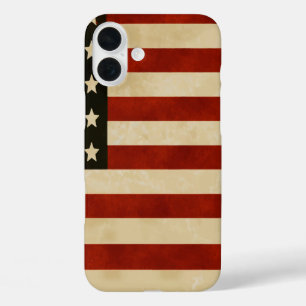 Rustige Noord-Amerikaanse vlagstaven iPhone 16 Plus Hoesje