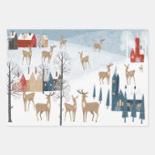 Rustige Nordic Winter Reindeer Mountain Inpakpapier Vel (Voorkant 3)