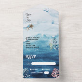 Rustige Oceaan Alle in één bruiloft uitgenodigd All In One Uitnodiging (Binnen)