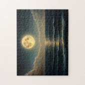 Rustige oceaan onder het volle maanlicht legpuzzel (Verticaal)