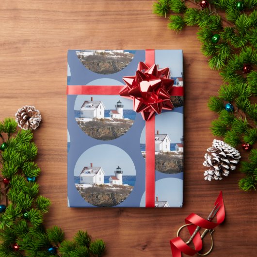 Rustige Ocean Lighthouse Kerstmis Cadeaupapier (Feestdagen Geschenken)