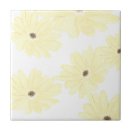 Rustige ochtend gele bloemen tegeltje