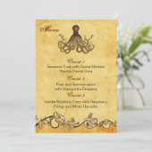 rustige octopus strandtrouwmenukaarten menu (Staand voorkant)