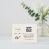 Rustige Olive-filiaal Weddenschap met QR-code Plaatskaartje (Staand voorkant)