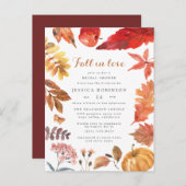 Rustige Oranje bladeren | Met Herfst gelijkgesteld Uitnodiging Briefkaart (Voorkant / Achterkant)