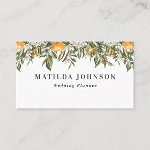 Rustige oranje botanische citrusvruchten  visitekaartje