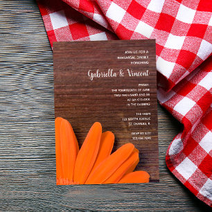 Rustige Oranje Daisy Barn Wedding Rehearsal Dinner Kaart