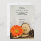 Rustige Oranje Daisy Bossen bruiloft Kaart (Voorkant)