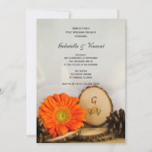 Rustige Oranje Daisy Bossen Post Wedding Brunch Kaart (Voorkant)