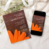 Rustige Oranje Daisy Ranch Engagement Party Kaart