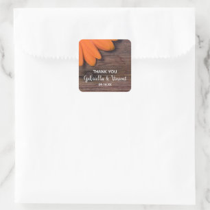 Rustige Oranje Daisy Wedding Dank je wel voor tag