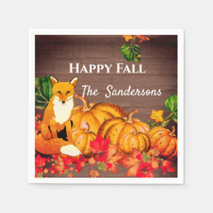 Rustige Oranje Fox Pumpkin-Herfst — Autumn Leaves Servet