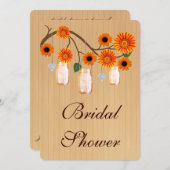 Rustige Oranje Mason Jars Bridal Shower Kaart (Voorkant / Achterkant)
