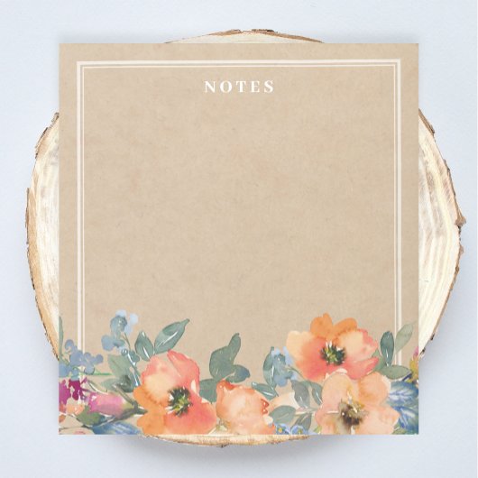 Rustige Oranje Waterverf Flowers-laptop Notitieblok