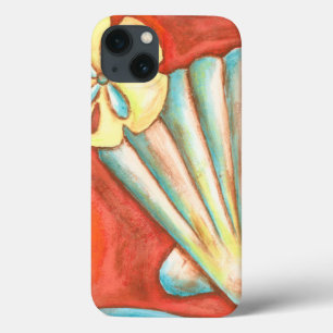 Rustige Oranje zeeschelpen iPhone 13 Hoesje