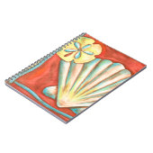 Rustige Oranje zeeschelpen Notitieboek (Linkerzijde)