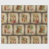 Rustige Oude Wereld kerstkledij Cadeaupapier (Vlak)