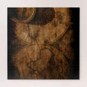 Rustige oude Wereldkaart en kompas Legpuzzel (Horizontaal)