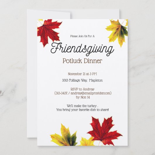 Rustige paardenbladeren - Friendsgiving Kaart (Voorkant)
