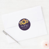 Rustige Paarse bruidebloem Ronde Sticker (Envelop)