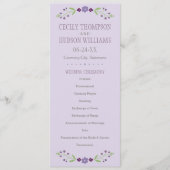Rustige Paarse en groene Floral Wedding Programma (Voorkant)