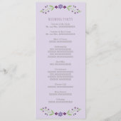 Rustige Paarse en groene Floral Wedding Programma (Achterkant)