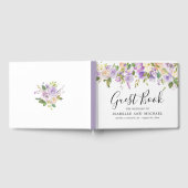 Rustige Paarse Floral Wedding Gastenboek (Volledig)