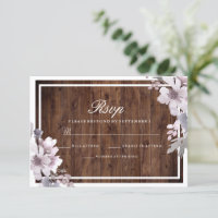 Rustige Paarse Floral Winter Wedding RSVP